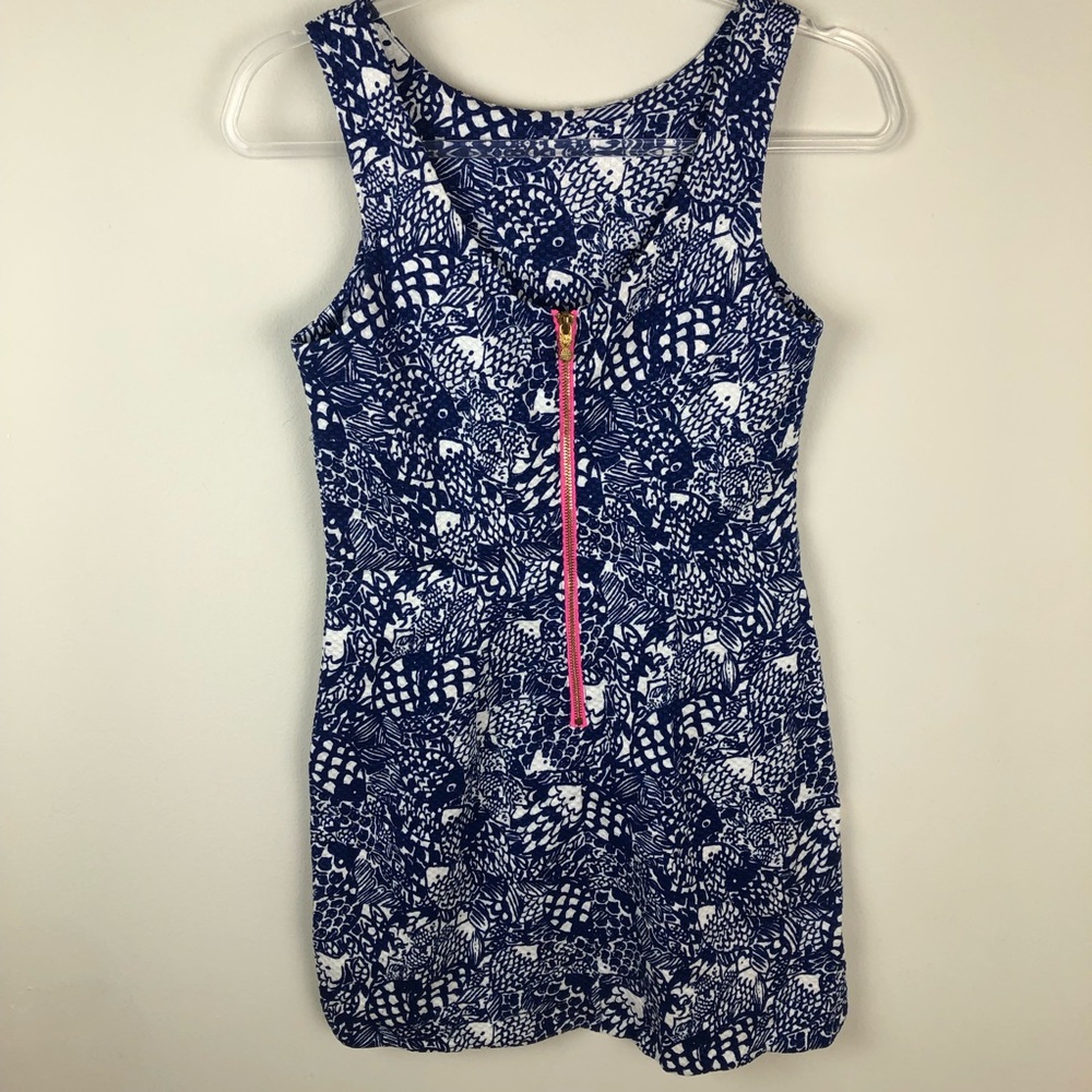 Lilly Pulitzer for Target Floral Blue and White Mini Dress - Picture 6 of 13